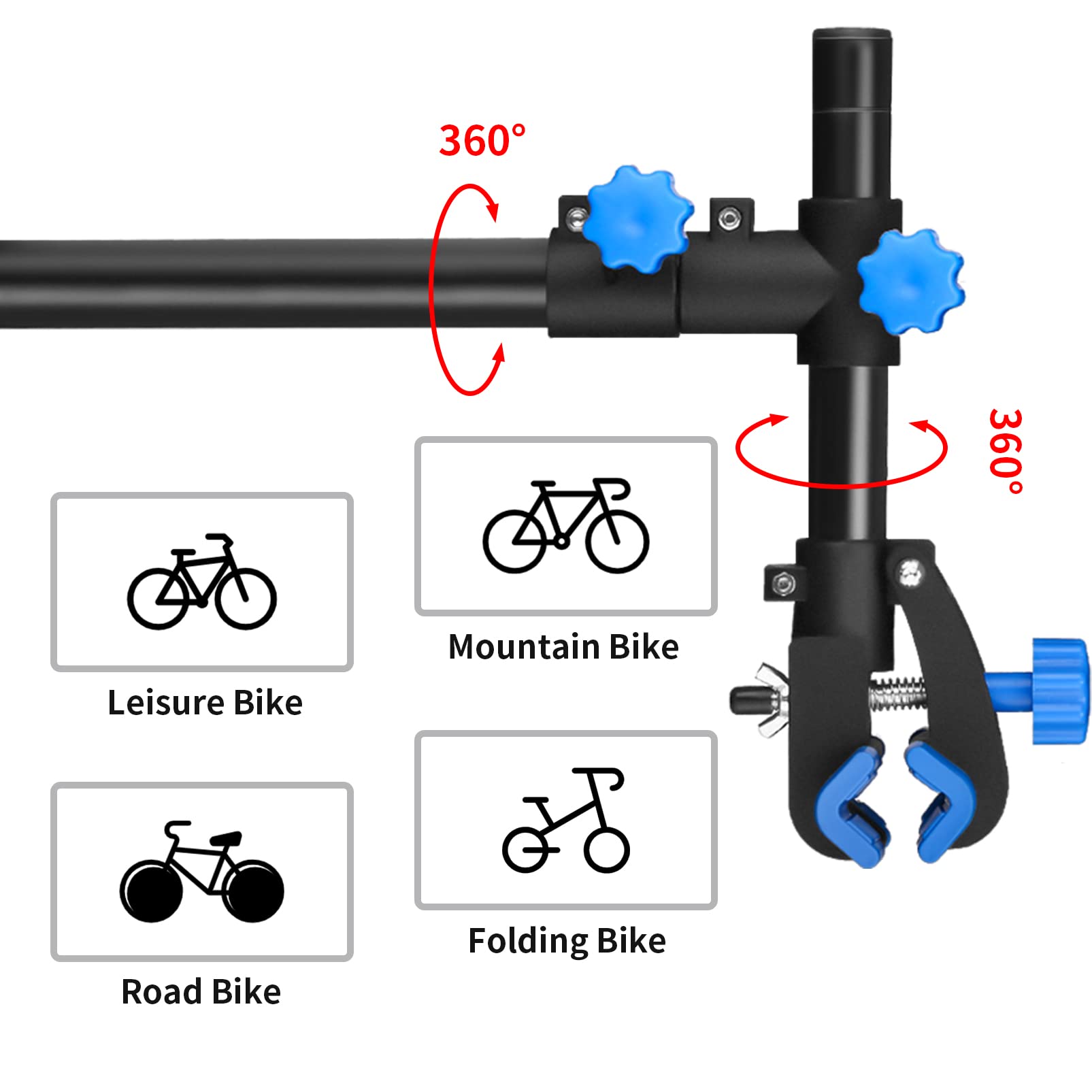 Auwey Bike Repair Stand Wall Mount Bike Repair Workstand Bike Workbench Bicycle Maintenance Rack Bike Repair Rack Bike Clamp Height Adjustable Bicycle Maintenance Rack