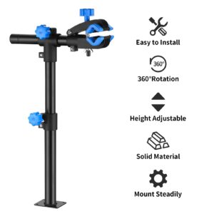 Auwey Bike Repair Stand Wall Mount Bike Repair Workstand Bike Workbench Bicycle Maintenance Rack Bike Repair Rack Bike Clamp Height Adjustable Bicycle Maintenance Rack