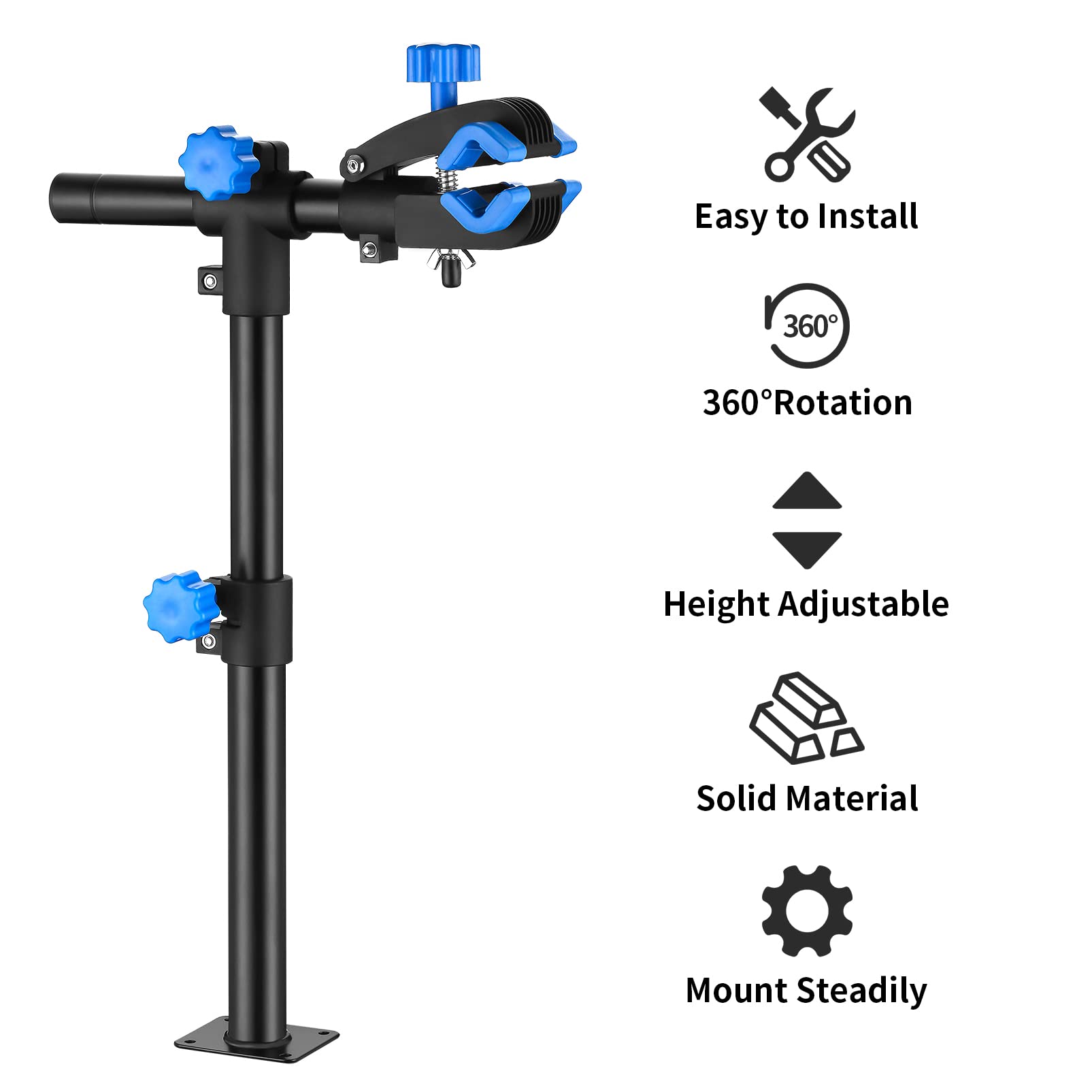 Auwey Bike Repair Stand Wall Mount Bike Repair Workstand Bike Workbench Bicycle Maintenance Rack Bike Repair Rack Bike Clamp Height Adjustable Bicycle Maintenance Rack