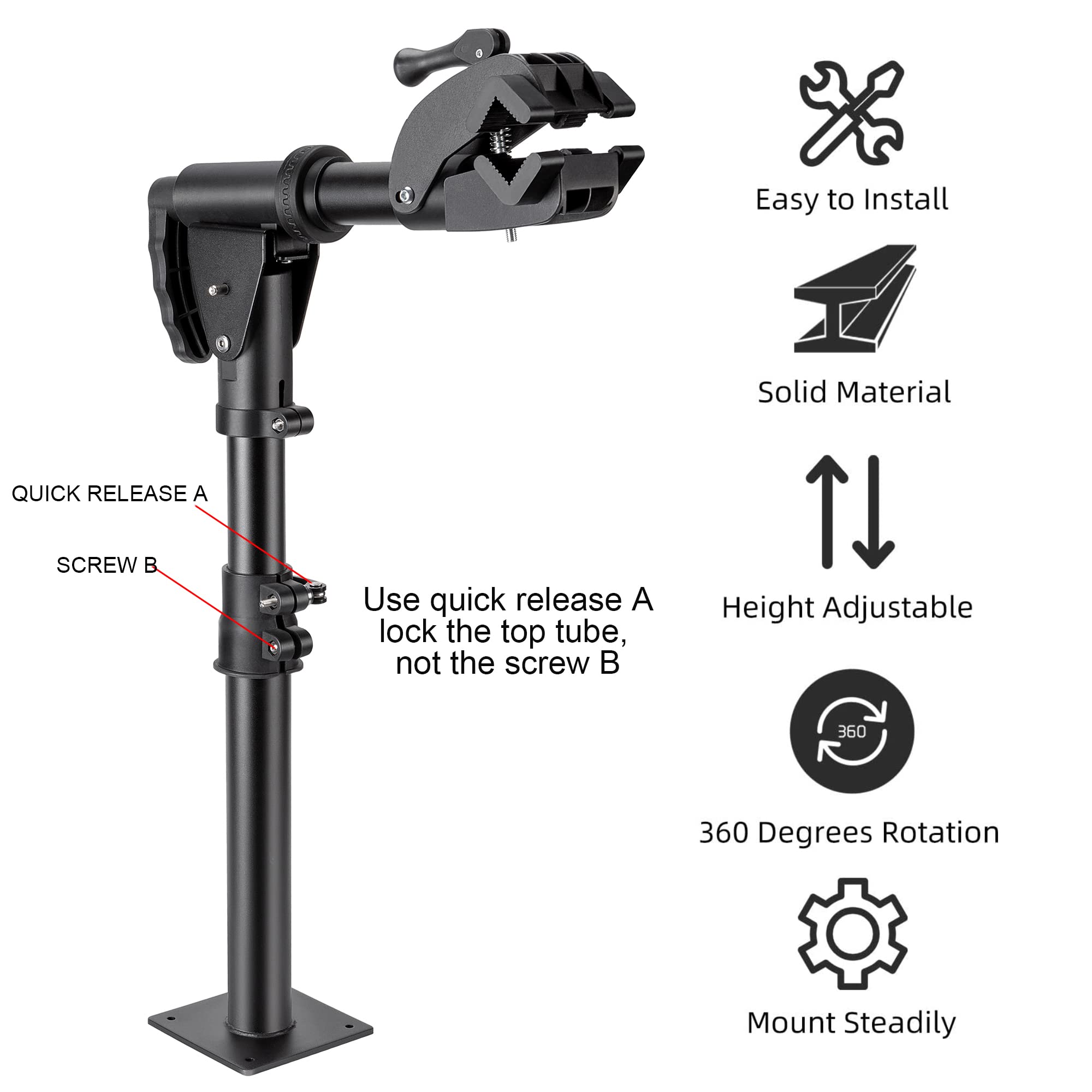 CHEPARK Bike Repair Stand (Max 88lbs) - Bench Mount Bike Stand Rack Workstand - E bike Repair Stand Shop Home Mechanics for Mountain Bike and Road Bike