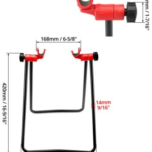 QWORK Easy Utility Bicycle Rack, 2 Pack Bike Floor Stand, Freestanding Bicycle Floor Repair Rack Stand, Foldable Indoor Outdoor Bicycle Garage Stand for Bicycle Storage