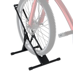 reliancer adjustable bike storage stand,bicycle floor parking rack,steady bike wheel holder fit all mountain & road bikes,indoor outdoor cycling storage organizer,apartment garage cycle tires holder