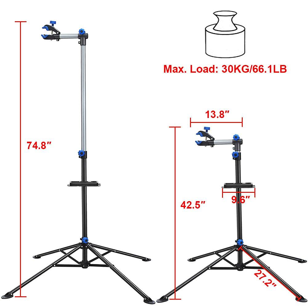 Yaheetech Pro Bicycle Rack Bike Repair Stand Adjustable Rack 52-75in w/Telescopic Arm