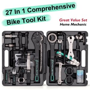 CXWXC Bicycle Repair Stand Height Adjustable + 27 Piece Bike Tool Kit Set