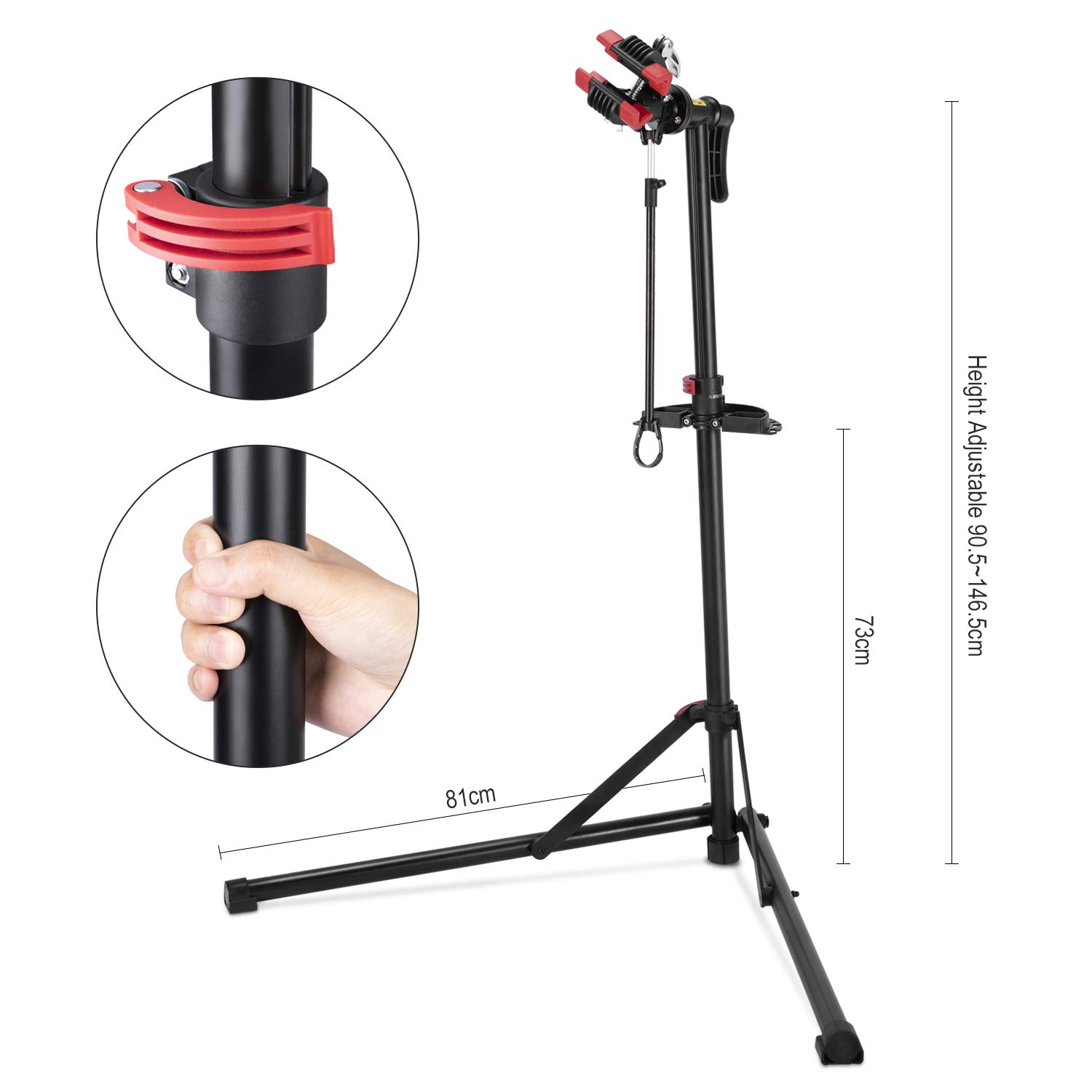 CXWXC Bicycle Repair Stand Height Adjustable + 27 Piece Bike Tool Kit Set