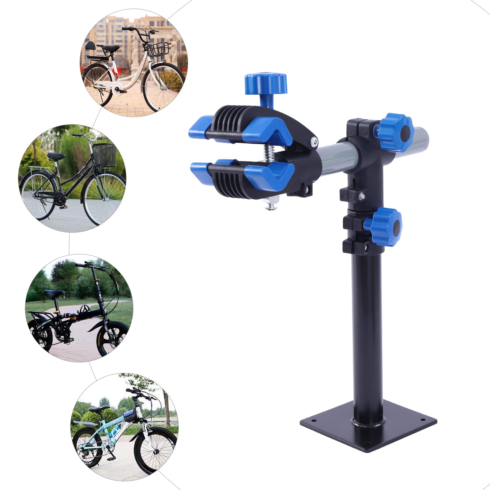 KONGKUNI Bike Repair Stand Bicycle Mechanic Maintenance Workstand Wall Workbench Mount Rack Bike Workstand Clamp,Height Adjustable,for Home Bicycle Mountain Bike Road Bikes