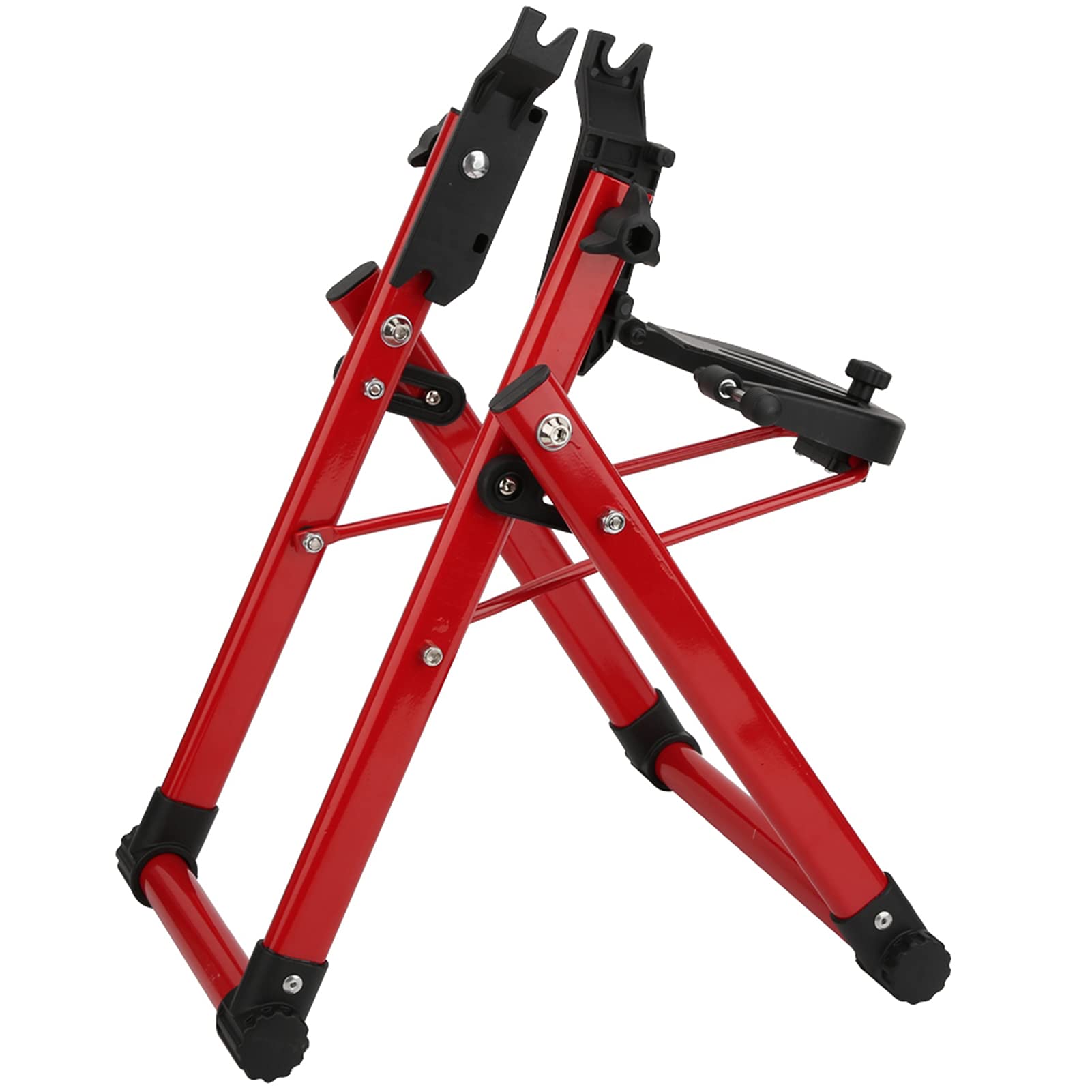 ZLXHDL Bike Repair Stand, Simple Convenient Bike Work Stand, Aluminium Alloy Red Bicycle Wheel Truing Stand, for Home Bike Repair Maintenance Support