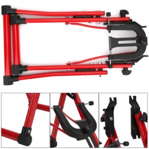 ZLXHDL Bike Repair Stand, Simple Convenient Bike Work Stand, Aluminium Alloy Red Bicycle Wheel Truing Stand, for Home Bike Repair Maintenance Support