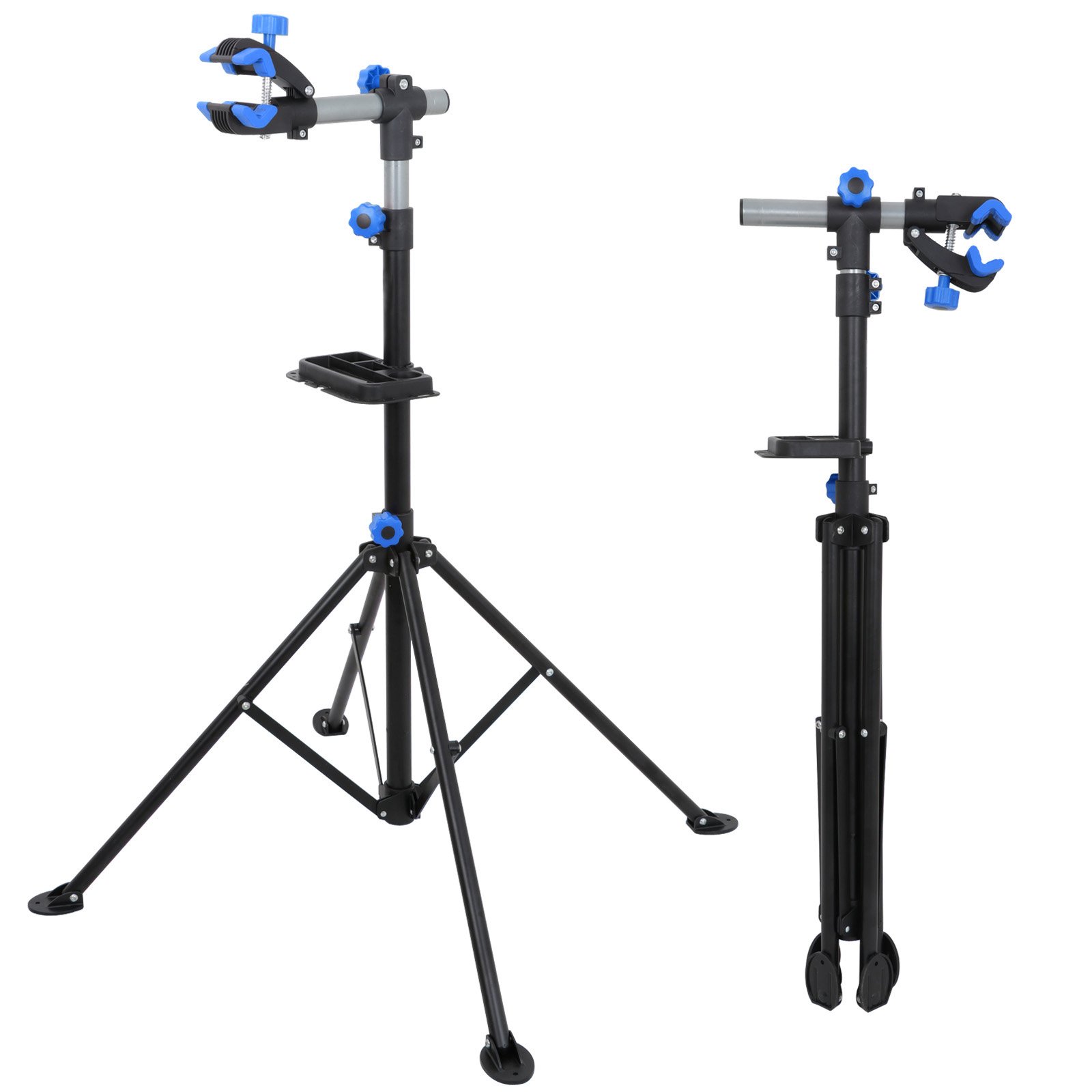 ZenStyle Pro Mechanic Bicycle Repair Workshop Stand Maintenance Rack with Tool Tray Extensible Bike Repair Stand