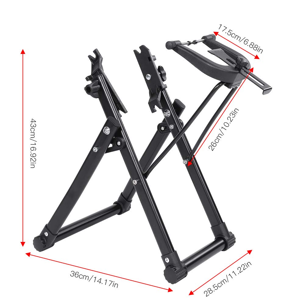 Wheel Truing Stand, Foldable Tire Wheel Maintenance Holder Rim Trueing Stand Home Mechanic Cycling Repair Stand Accessory Fit for 16" - 29" Wheel