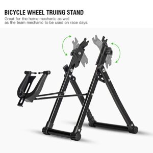 Wheel Truing Stand, Foldable Tire Wheel Maintenance Holder Rim Trueing Stand Home Mechanic Cycling Repair Stand Accessory Fit for 16" - 29" Wheel