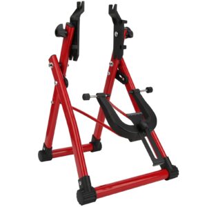 HEITIGN Bicycle Wheel Truing Stand, Aluminium Alloy Red Wheel Truing Stand Home Bike Repair Maintenance Support Tool Accessory