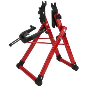 HEITIGN Bicycle Wheel Truing Stand, Aluminium Alloy Red Wheel Truing Stand Home Bike Repair Maintenance Support Tool Accessory