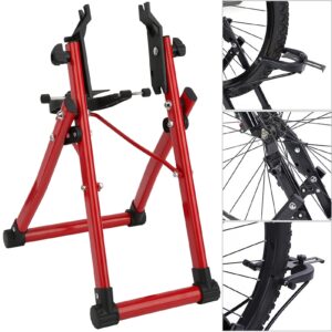 KENANLAN Bike Repair Tool, Aluminium Alloy Red Simple Convenient Wheel Truing Stand Home Bike Repair Maintenance Support Tool Accessory