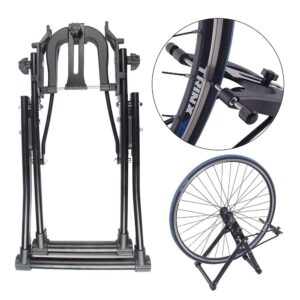 zxmt wheel truing stand simple convenient bike truing stand, home foldable bicycle repair maintenance support tool accessory for 16 inches - 29 inches 700c wheels