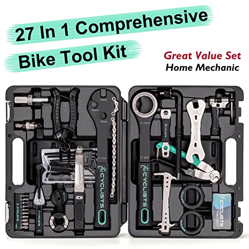 27 Piece Bike Tool Kit - Bike Tools Maintenance Repair Kit - Mountain/Road Bike Bicycle Repair Tool Kit With Storage Case