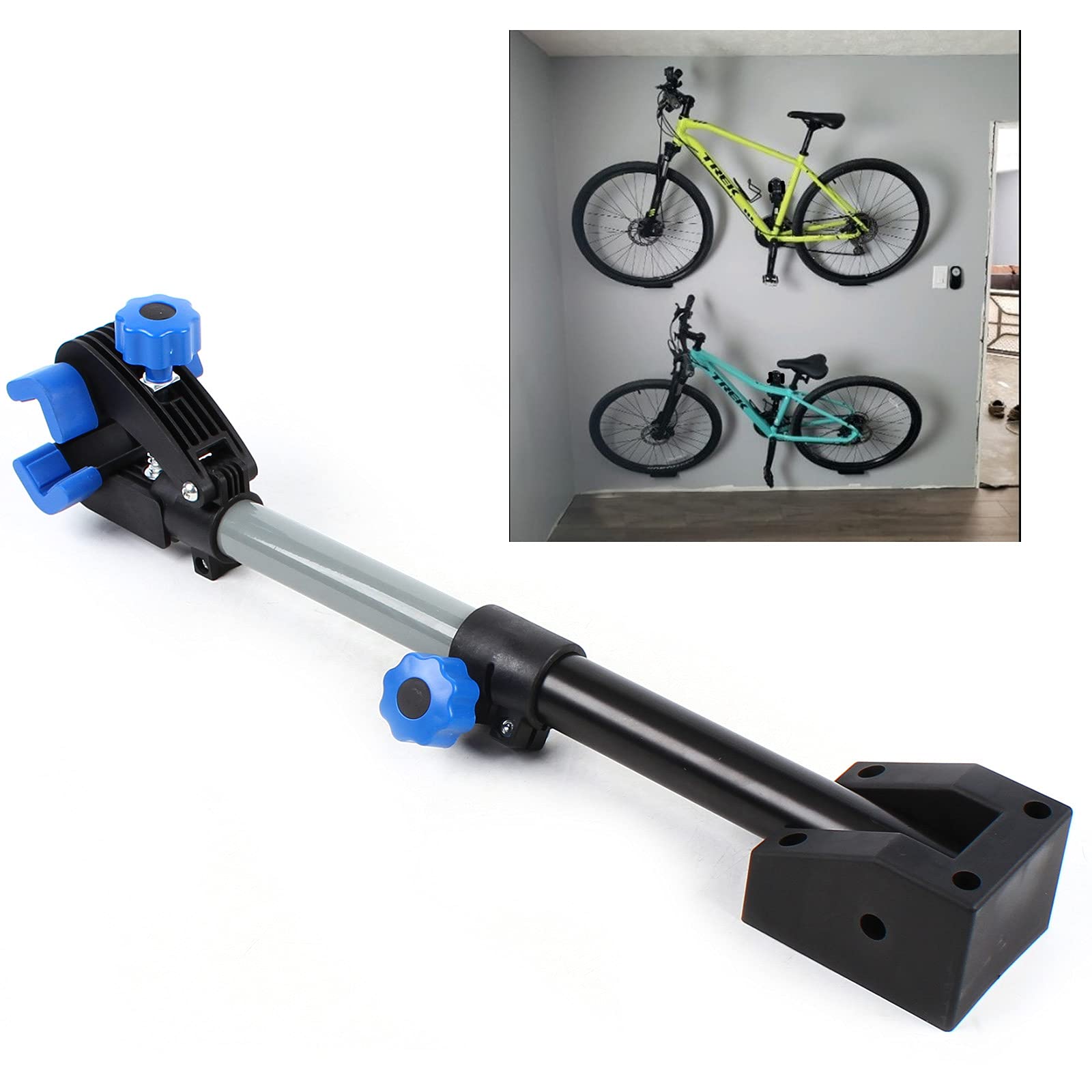 DOONARCES Wall Mount Bicycle Repair Stand Foldable Heavy Duty Bike Repair Rack Clamp Steel Bicycle Rack Maintenance Workstand, Load 45lbs, Blue+Black