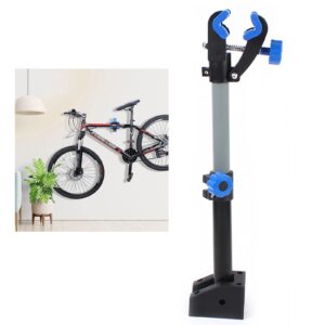 DOONARCES Wall Mount Bicycle Repair Stand Foldable Heavy Duty Bike Repair Rack Clamp Steel Bicycle Rack Maintenance Workstand, Load 45lbs, Blue+Black