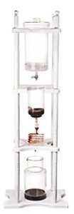 nispira cold brew drip tower iced coffee maker glass wooden stand 25 cups white