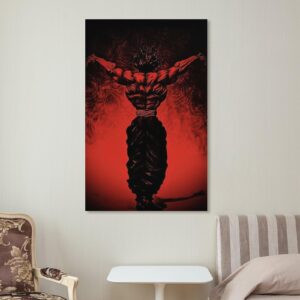 Baki The Grappler Anime Posters TV Animation Hanma Yujiro Cool Art Posters Canvas Wall Art Prints for Wall Decor Room Decor Bedroom Decor Gifts Posters 08x12inch(20x30cm) Unframe-style