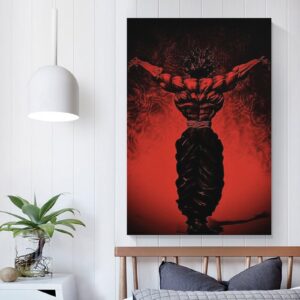 Baki The Grappler Anime Posters TV Animation Hanma Yujiro Cool Art Posters Canvas Wall Art Prints for Wall Decor Room Decor Bedroom Decor Gifts Posters 08x12inch(20x30cm) Unframe-style