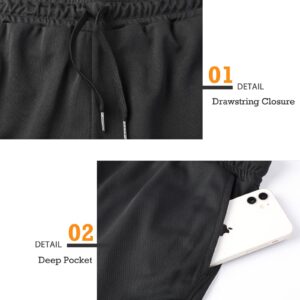 Surenow Mens Running Gym Shorts 3 Inch Breathable Lightweight Athletic Sport Shorts Training Workout Shorts with Pockets Black