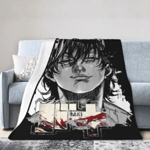 Anime Baki The Grappler Baki Hanma Throw Blanket Ultra-Soft Micro Fleece Cozy Warm Suitable for All Living Rooms/Bedrooms/Sofa 40"X30"