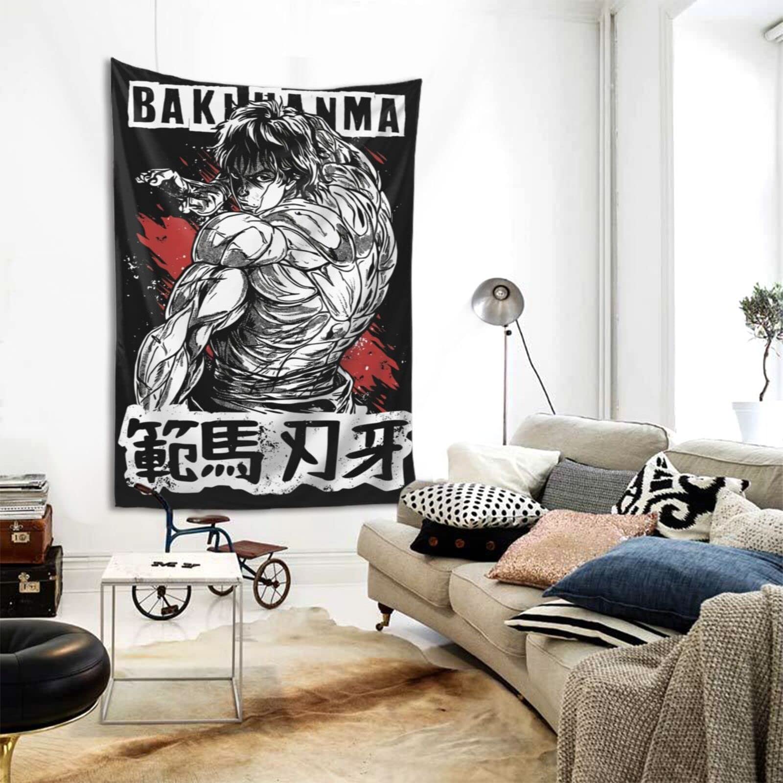 Flokoo Anime Baki The Grappler Baki Hanma Tapestry Wall Art Decor Hanging For Living Room Dorm Kitchen Bedroom Home 40x60 Inch