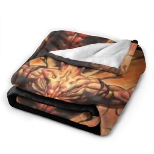 Anime Baki The Grappler Flannel Blanket Comfortable Fleece Blankets for Sofa Chair Bed Home Cars Ornament 40"X30"