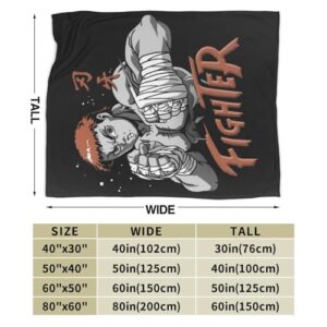 Anime Baki The Grappler Flannel Blanket Comfortable Fleece Blankets for Sofa Chair Bed Home Cars Ornament 80"X60"