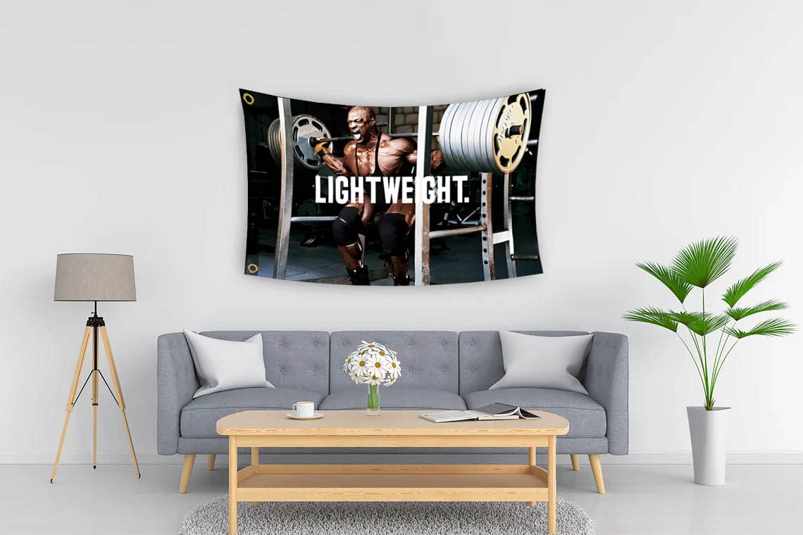 Lightweight Ronnie Coleman flag Tapestries, Workout Wall Tapestry, Gym Wall Hanging Flag 3x5 Feet Banner