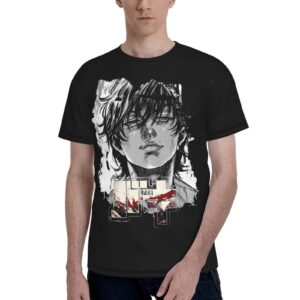 Anime Baki The Grappler Baki Hanma Boys 3D Printing Summer Tee Comfort Crew Neck Short Sleeve Shirts Black