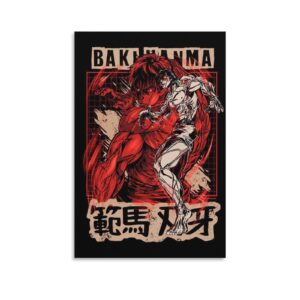 manga anime poster poster baki the grappler poster decoration (2) wall art paintings canvas wall decor home decor living room decor aesthetic 08x12inch(20x30cm) unframe-style