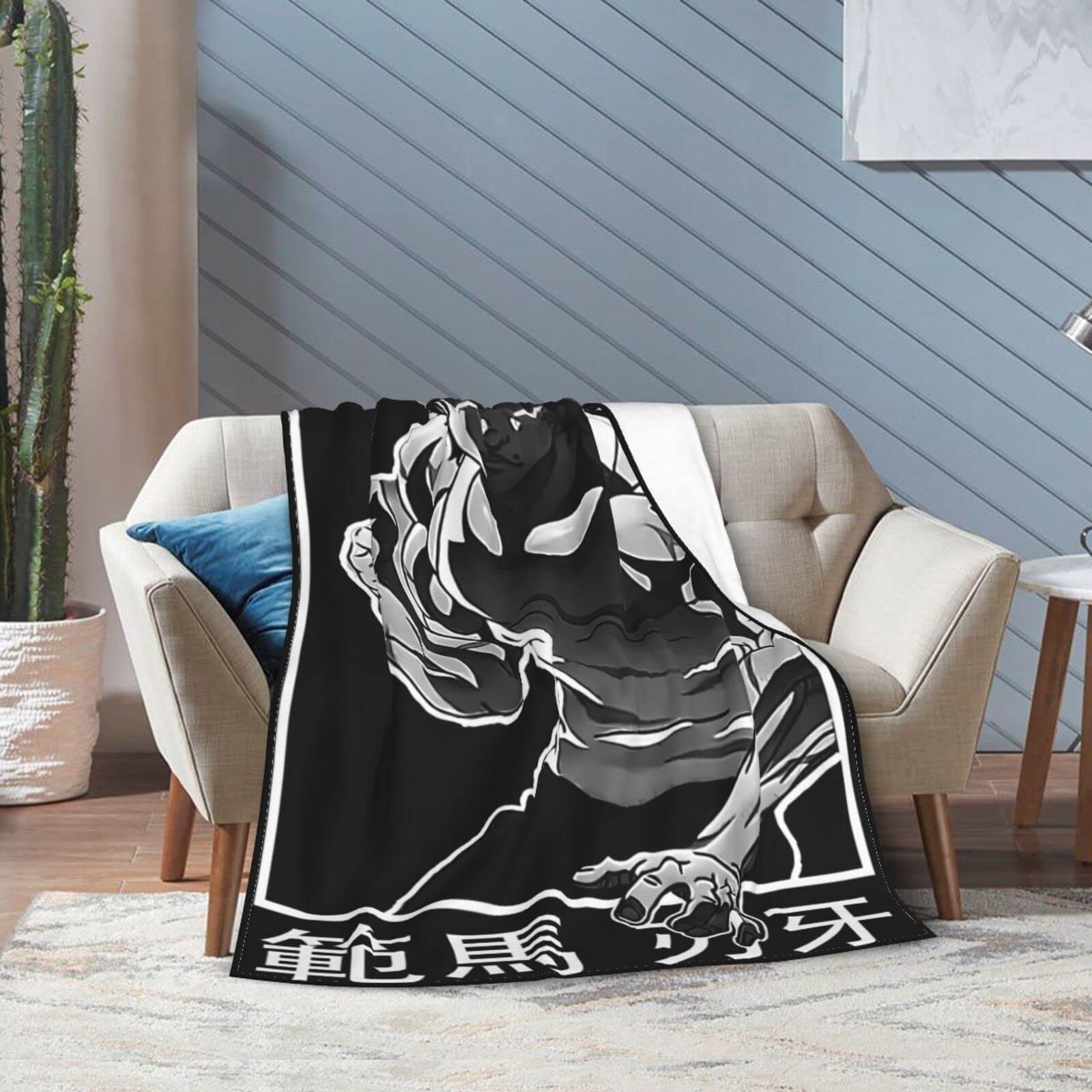 Anime Baki The Grappler Baki Hanma Throw Blanket Ultra-Soft Micro Fleece Cozy Warm Suitable for All Living Rooms/Bedrooms/Sofa 40"X30"