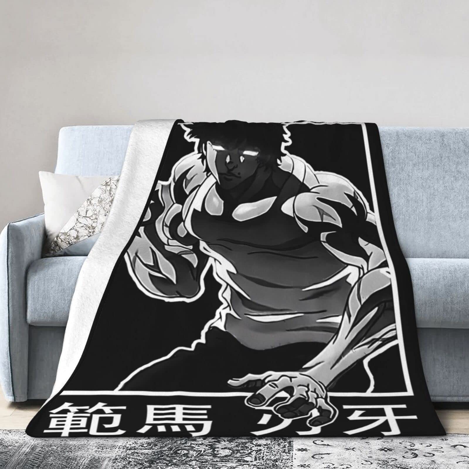 Anime Baki The Grappler Baki Hanma Throw Blanket Ultra-Soft Micro Fleece Cozy Warm Suitable for All Living Rooms/Bedrooms/Sofa 40"X30"