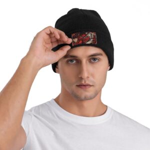 Baki The Grappler Knit Hat Winter Ski Warm Knitted Caps Plain Cuffed Beanie for Men Women Black