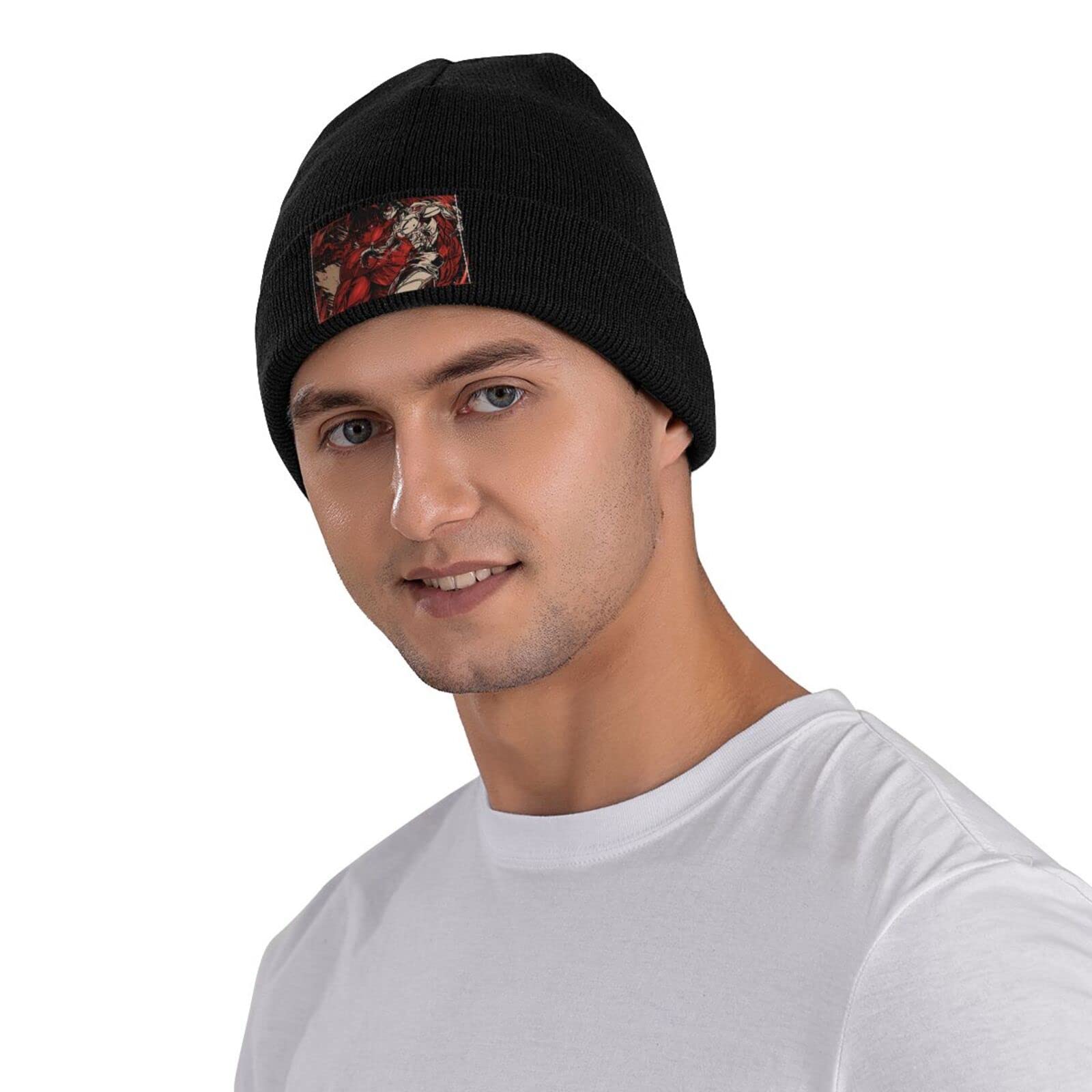 Baki The Grappler Knit Hat Winter Ski Warm Knitted Caps Plain Cuffed Beanie for Men Women Black