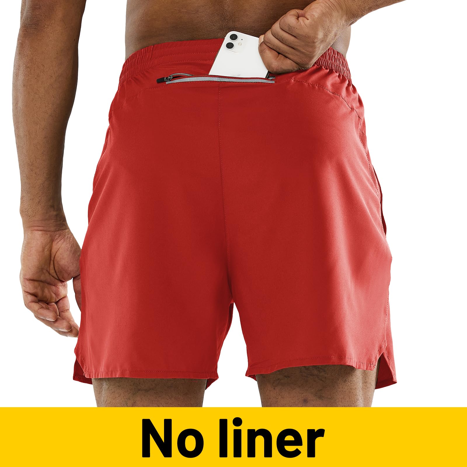 MIER Men's Workout Running Shorts Lightweight Athletic Sports Shorts, Quick Dry, Red, M