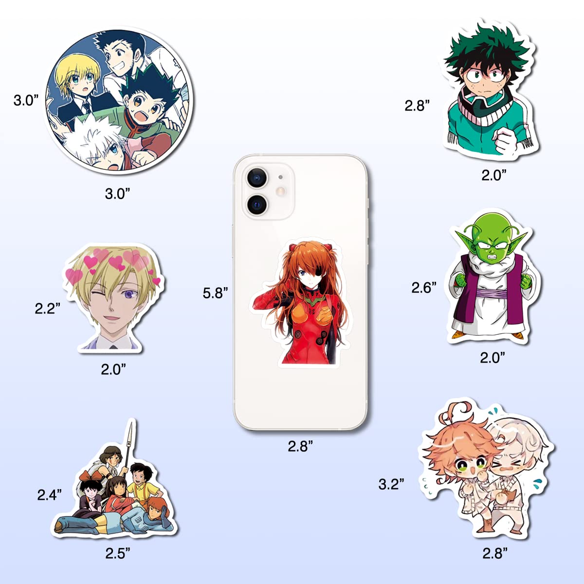 200PCS Anime Stickers Mixed Pack,Trendy Various Manga Stickers Vinyl Decals for Hydroflask Water Bottles Book MacBook Laptop Phone Case