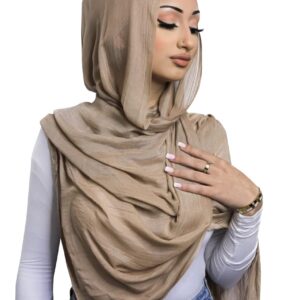 Txameru Women's Hijab Viscose Hijab for Women Muslim Cotton Hijab Fashion Hijab Scarf (Camel)