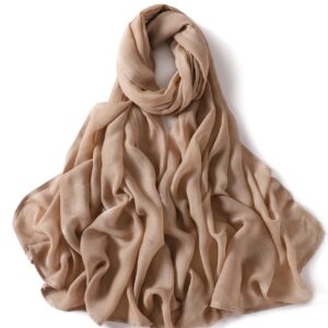 Txameru Women's Hijab Viscose Hijab for Women Muslim Cotton Hijab Fashion Hijab Scarf (Camel)