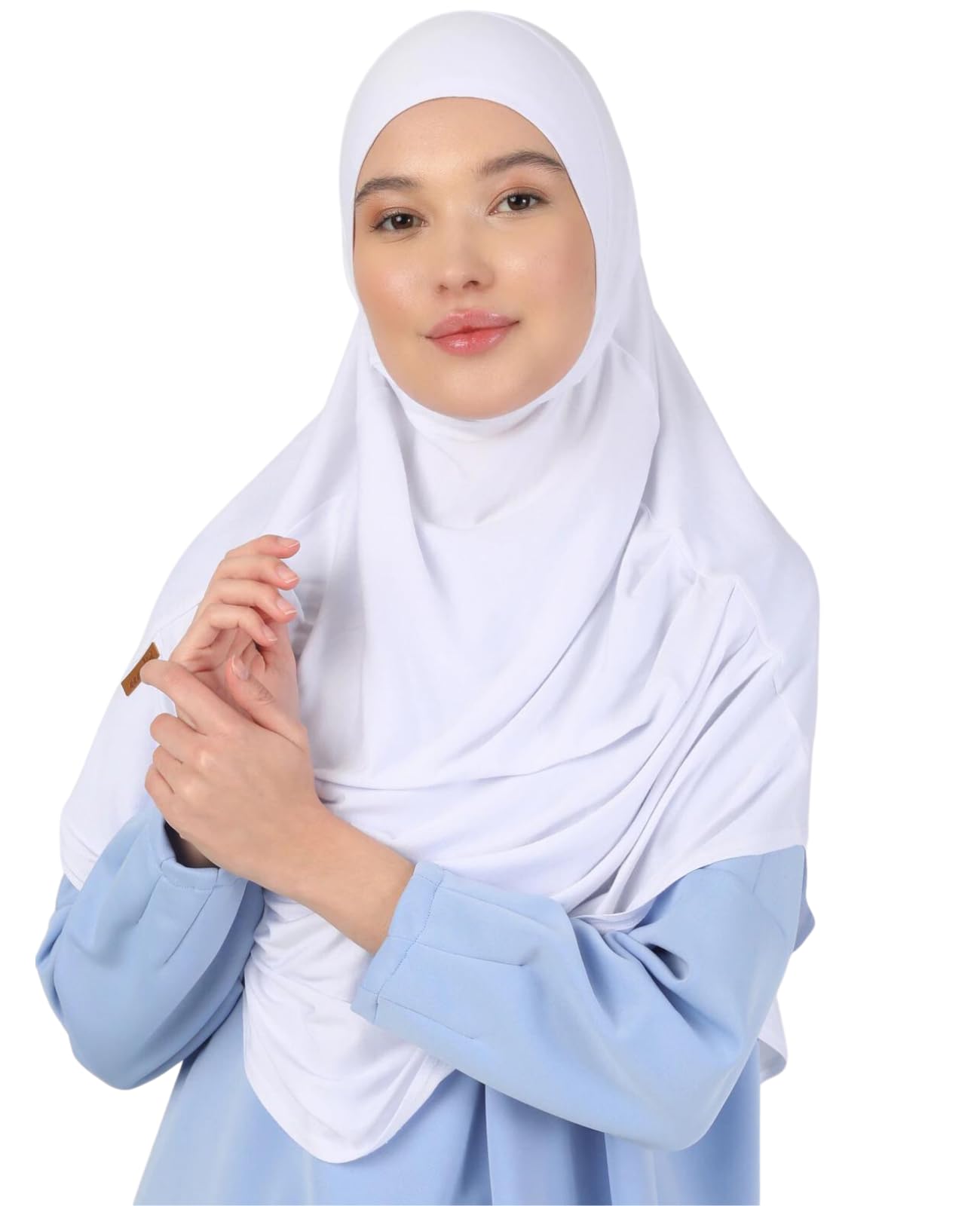 Prien Ready To Wear Hijab For Women, Instant Turban, Soft Muslim Scarf For Prayer, Long Hijabs, Islamic Clothes, Jersey Abaya (White)