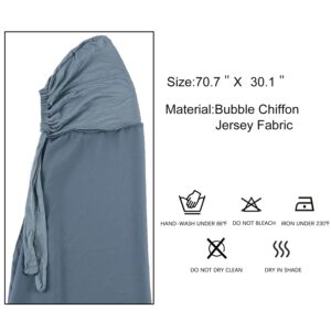 Muslim Women Instant Chiffon Hijab with Tie Back Under cap Fashion Solid Color Soft Chiffon Scarf With Hijab Inner Cap (Forever Blue)