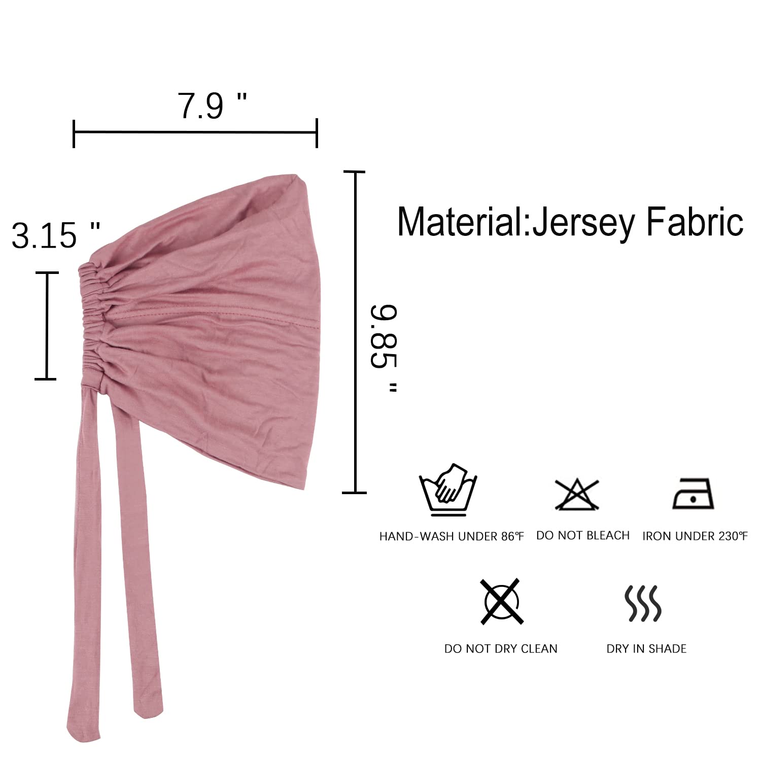 Faticinfa Under Scarf Hijab Cap with Tie-Back Closure Jersey Hijab Inner Caps with Adjustable Rope Hijab Bonnet for Muslim Women (17 Bridal Rose)