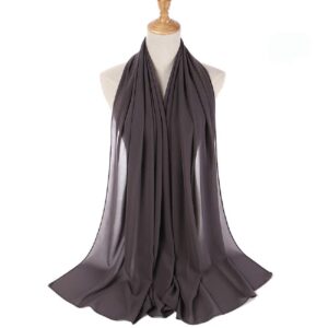 Txameru Hijab for Women Chiffon Hijab Scarfs for Women Shawl (Dark Grey)