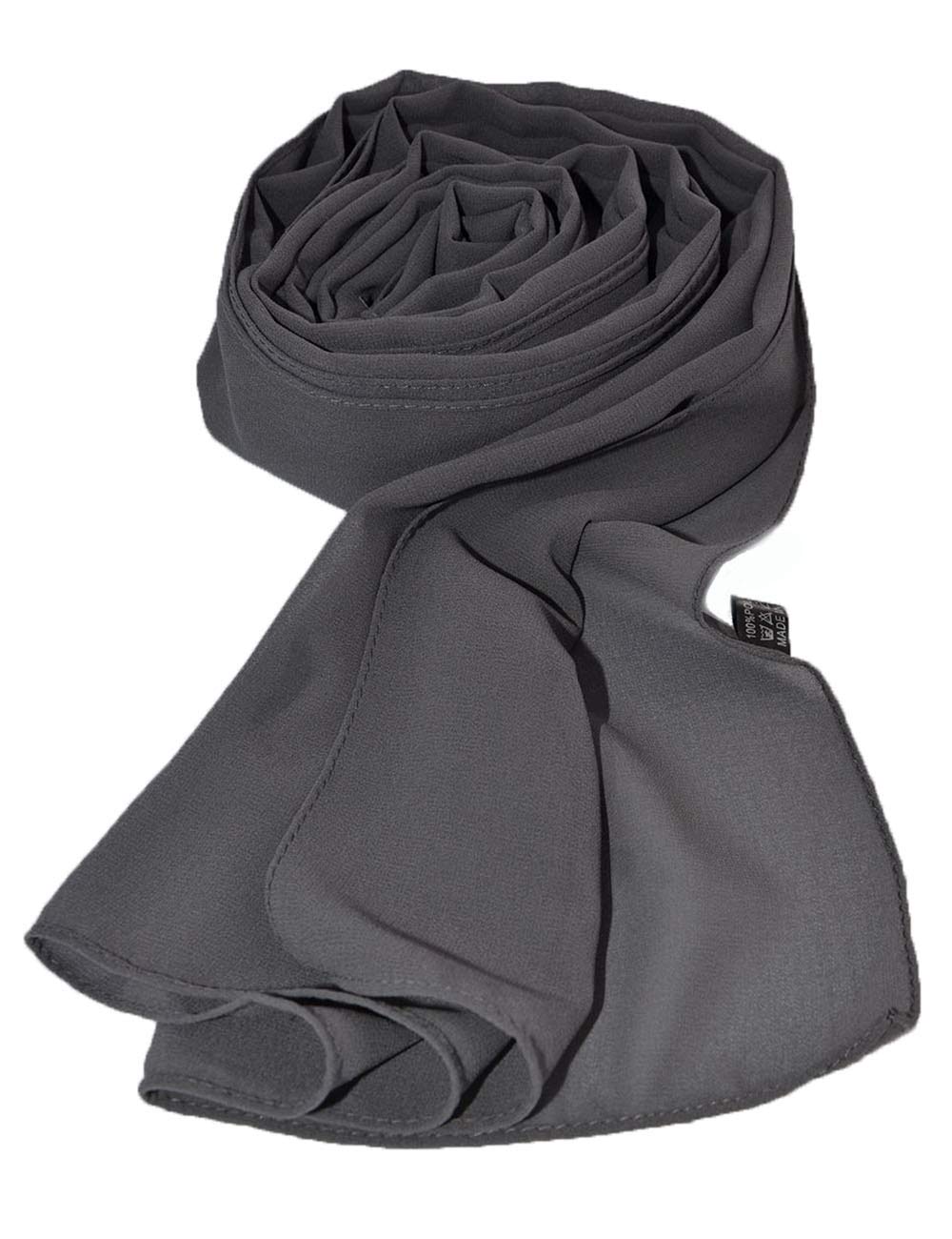 Txameru Hijab for Women Chiffon Hijab Scarfs for Women Shawl (Dark Grey)