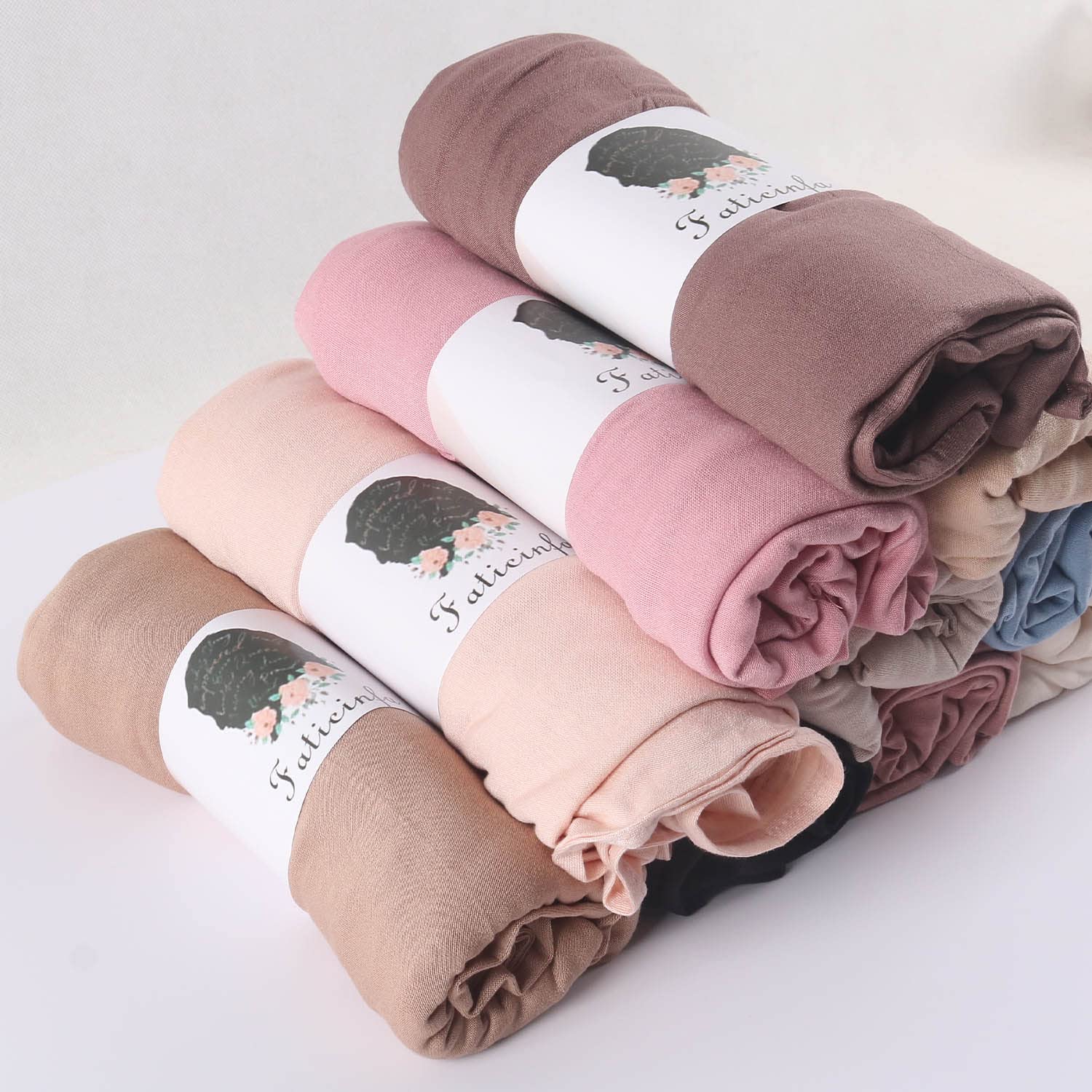 Faticinfa Pinless Instant Jersey Hijab Head Scarf Wrap Ready To Wear Stretch Jersey Turban Head Wraps