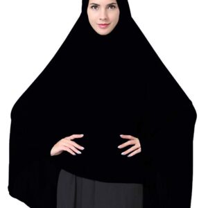 Women's Elegant Modest Muslim Islamic Ramadan Soft Lightweight Jersey Hijab Long Scarf, Black, M