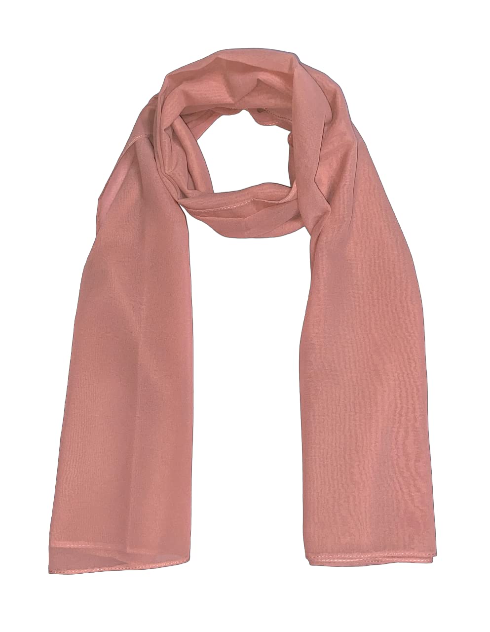 Solid Chiffon Scarf/Shawl/Wrap/Headscarf/Hijab/Veil For Women - Small Size 55x150cm - Salmon Pink