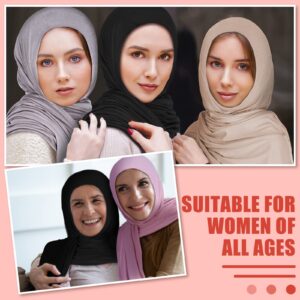 Vabean 4 Pcs Instant Hijab for Women Jersey Hijabs Pinless Islamic Muslim Head Wraps Premium Head Scarf Hijab Shawl(Fresh Color)